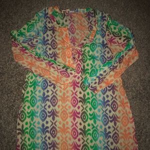 RAINBOW PATTERN BLOUSE NWOT